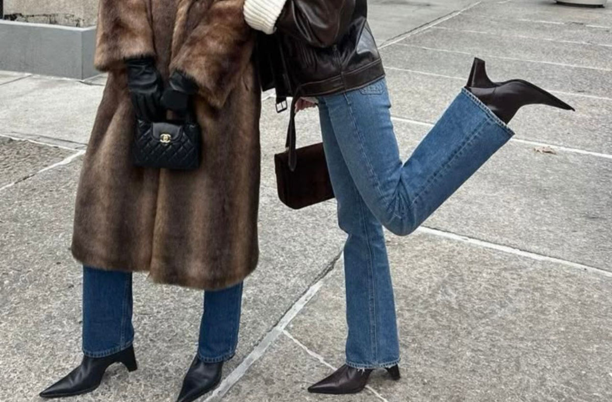 petite women wearing bootcut jean on street