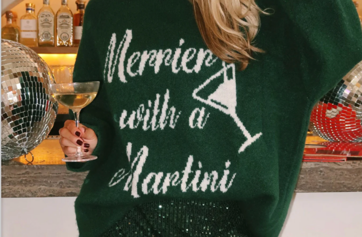 green Christmas sweater dress