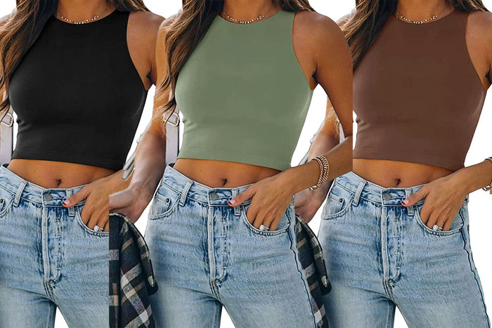 young girls in age appropriate crop tops