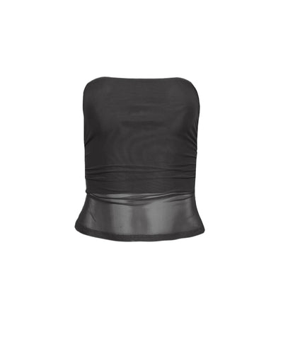 MANDY MESH TUBE TOP BLACK (SAMPLE SALE)