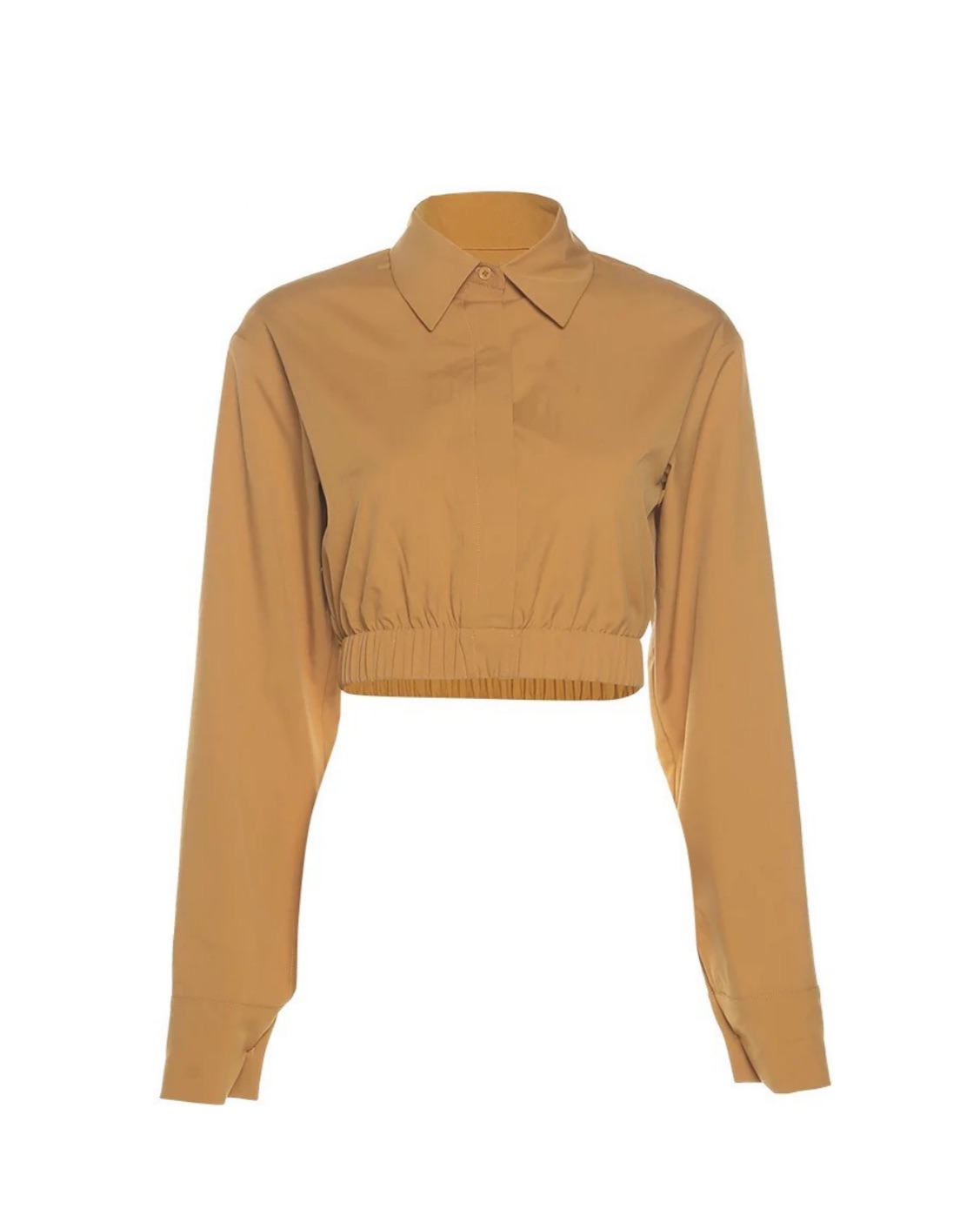 HARPER CROPPED RUCHED LONG SLEEVE TOP (SAMPLE SALE)